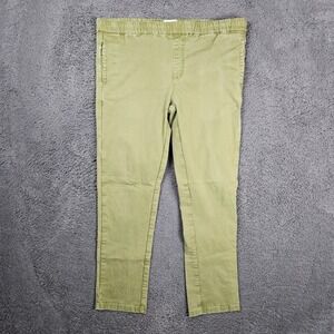 Pact Womens Pull On Pants Olive‎ Green Casual Stretch Trousers Ladies Size L
